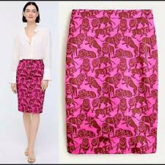 J.crew 2 Pencil skirt in sleepy lions print - Picture 1 of 8